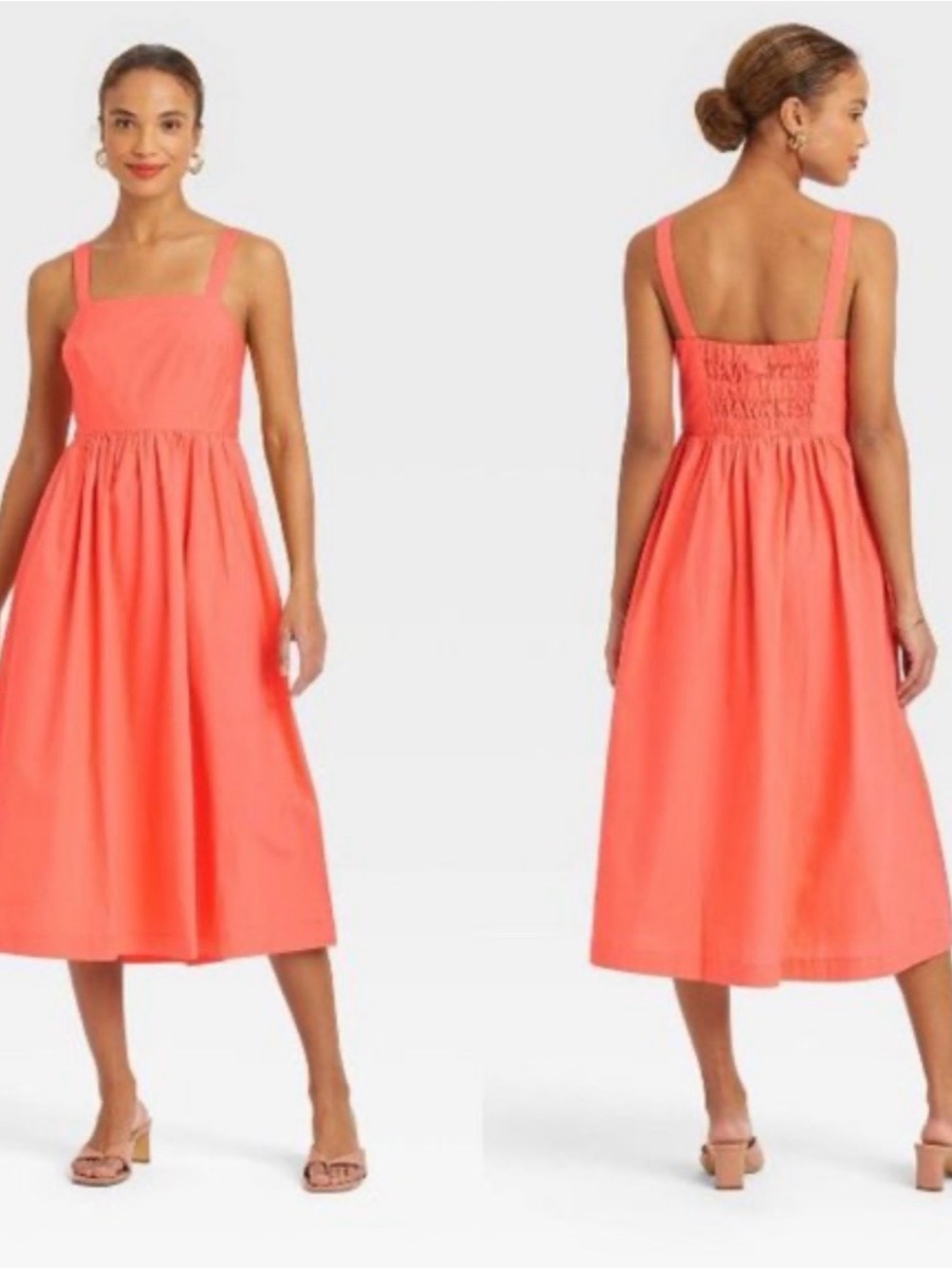 Women’s Coral Square-Neck Sundress